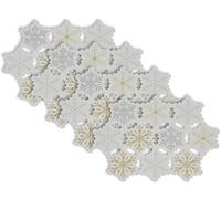 DII 100% Poliestere, Ringraziamento Vacanza Ricamato tovagliette (Set di 4), 33 x 48,3 cm zucche, Metallic Snowflakes, 13" x 19"