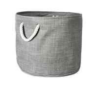 DII 5568 - Pattumiera pieghevole in poliestere variegato, piccolo rotondo, grigio