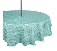 DII Aqua Diamond Outdoor Tablecloth With Zipper 60 Round