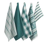 DII Assorted Pattern Set Strofinacci da Cucina, Cotone, Mare del Nor, 18x28 Towels & 13x13 Dishcloth, 5 unità