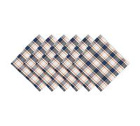DII Autumn Farmhouse Plaid, cotone, blu e arancione, 50,8 x 50,8 cm (set da 6)