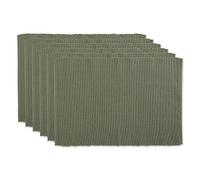 DII Basic Everyday - Set di 6 tovagliette all'americana a costine, 100% cotone, 33 x 49 cm, motivo: carciofo