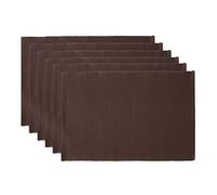 DII Basic Everyday - Set di tovagliette, 13 x 19, 100% cotone, a costine, 6 pezzi, colore: Marrone scuro