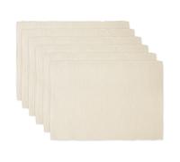 DII Basic Everyday - Set di tovagliette, 13 x 19, 100% cotone, a costine, 6 pezzi, colore: naturale