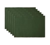 DII Basic Everyday - Set di tovagliette, 13 x 19, 100% cotone, a costine, 6 pezzi, colore: Verde scuro