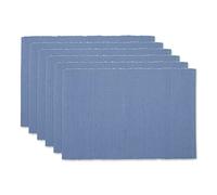 DII Basic Everyday - Set di tovagliette all'americana a costine, 100% cotone, 33 x 48 cm, colore blu slavato (Stonewash blue), 6 pezzi