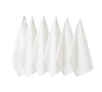 DII Basic Solid Dishtowel Collection Cotone Flat Woven, Bianco, Small Set, 18x28, 6 unità