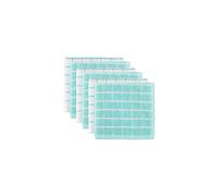 DII Basic Terry Collection Geschirrtuch-Set mit Fensterkaromuster, 12 x 12, Aqua, 6-teilig
