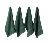DII Basic Terry collection Set di strofinacci Waffle 15x26 Solido Verde scuro 4 pezzi