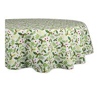 DII Boughs of Holly Collection - Tavolo da pranzo decorativo e decorazione da cucina, 177,8 cm, rotondo, verde natalizio