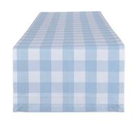 DII Buffalo Check Collection Classic - Runner da tavolo, 14 x 72 cm, colore: Azzurro e Bianco