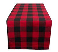 DII Buffalo Check Collection - Runner da tavola classico stile fattoria, cotone, rosso/nero, 14 x 108 cm