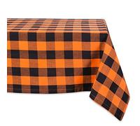 DII Buffalo Check Collection - Tovaglia classica per la fattoria, 132 x 132 cm, colore: Arancione e Nero