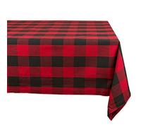 DII Buffalo Check Collection Tovaglia classica rustica, 132 x 132 cm, rosso e nero