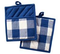 DII Buffalo Check Kitchen Collection Classic Farmhouse Kitchen Set Presina Blu Navy Crema 2 Pezzi