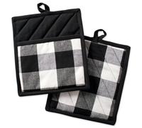 DII Buffalo Check Kitchen Collection Classic Farmhouse Kitchen Set Presina Nero Bianco 2 Pezzi