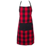 DII Buffalo Check Kitchen Collection - Grembiule da cuoco classico da fattoria, taglia unica, rosso e nero