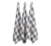 DII Buffalo Check Kitchen Collection, set di strofinacci Classic Farmhouse, 20 x 30, grigio bianco, 3 pezzi