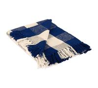 DII Camping BBQ's Beaches - Coperta per Tutti i Giorni, 127 x 152 cm, Colore: Blu Navy e Bianco Sporco