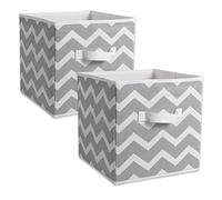 DII Chevron Pattumiera grande, 33 x 33 x 33 cm, grigio, 2 pezzi
