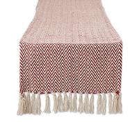 DII Chevron Runner da tavolo, cotone, rosso granaio, 15x72