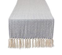 DII Chevron - Runner da tavolo, in cotone, colore: Blu pietra, 15 x 108