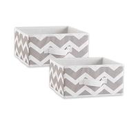 DII - Contenitori in tessuto per vivai, uffici e organizzazione domestica, realizzati per adattarsi a organizzatori cubi standard (28,9 x 28,9 x 14 cm) Chevron Gray - Set di 2