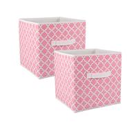 dii contenitori pieghevoli in tessuto per camerette, uffici, armadi, arredamento, Cube organizer & Storage needs quotidiana, (L - 27,9 x 27,9 x 27,9 cm) grigio lattice - Set di 2 Set da 2 Lattice Pink Sorbet