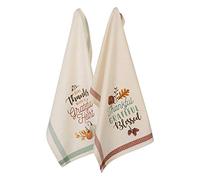 DII Cotone Thanksgiving Holiday Piatto Decorativo Sovradimensionato Caduta di Asciugamani Ricamati, Regalo Perfetto per casa e Cucina, Grata, 18 x 28