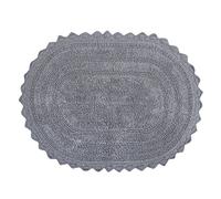 DII Crochet Collection - Tappetino da bagno reversibile, grande ovale, 21x34, grigio