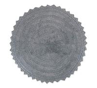 DII Crochet Collection - Tappetino da bagno reversibile, rotondo, diametro 69,8 cm, colore: Grigio