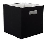 DII, cubo portaoggetti pieghevole, in poliestere, solido, leggero e resistente, quadrato piccolo, 28 cm x 28 cm x 28 cm, nero