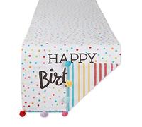 DII Cucina, Cotone, Buon Compleanno, Runner da Tavolo Reversibile, 14x72