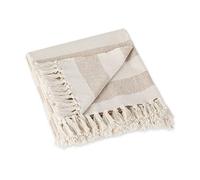 DII Design Imports India 100% Cotone Chevron Herringbone Throw per Interni/Esterni Campeggio BBQ, spiagge Everyday - Coperta 127 x 152,4 cm Chevron Nautical Blu Cabana Stripe Stone Cabana Stripe