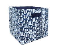 DII Design Imports Polyester Cube Waves Nautical Blue Square