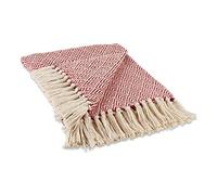 DII Diamond Throw Collection - Coperta in cotone, 50 x 60 cm, colore: Rosso granaio