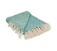 DII Diamond Throw Collection - Coperta in tessuto di cotone, 50 x 60 cm, colore: Verde acqua