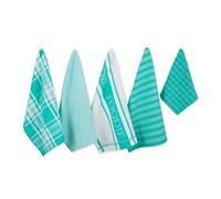 DII Everyday Collection Foodie Set da cucina, strofinaccio e canovaccio, verde acqua, 5 pezzi