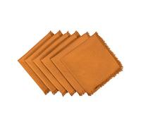 DII Everyday Collection Pesante con Frange NP Solido S/6, Cotone, Zucca Spice, Napkin, 6 unità