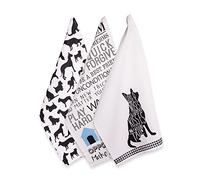 DII Everyday Pets Kitchen Collection Set di Strofinacci assorbenti, Cotone, Stampa Cane, 18x28, 3 unità