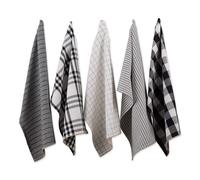 DII Farmhouse Basic Kitchen Collection Set di strofinacci intrecciati 18x28 Nero 5 pezzi