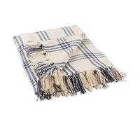 DII Farmhouse Plaid Collection - Coperta in cotone, 50 x 60 cm, colore: Blu francese