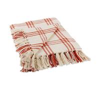 DII Farmhouse Plaid Collection - Coperta in cotone, 50 x 60 cm, colore: Rosso vintage