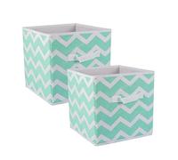 DII Foldable portaoggetti in Tessuto per Asilo, Ufficio, organizzazione Domestica, contenitori Sono Realizzati per Adattarsi agli organizzatori cubici Standard, Poliestere, Acqua, Small (2), 2 unità