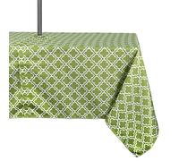 DII Green Lattice Outdoor Tablecloth With Zipper