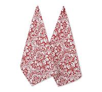 DII, Grembiule da Cucina in Cotone, Regolabile, da Donna, con Tasche e Fascette estra Lunghe Strofinaccio Damask Tango Red