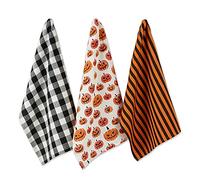 DII Halloween Kitchen Collection - Set di 3 strofinacci stampati, motivo: zucca, 18 x 28 cm