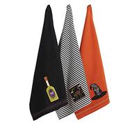 DII Happy Halloween Dishtowel Collection Embellished Cotton Kitchen Hand Towel Set, 18x28, Bewitched Potion, 3 Count