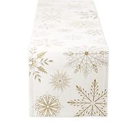 DII Holiday Dining Linen Scintilla Invernale, 100% Filato di Cotone, Fiocchi di Neve Scintillanti, 14x72 Table Runner