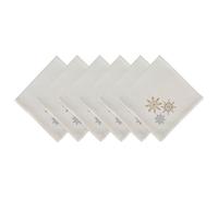 DII Holiday Tabletop Collection, Cotone, Fiocchi di Neve Scintillanti, 50,8 x 50,8 cm (Set da 6)
